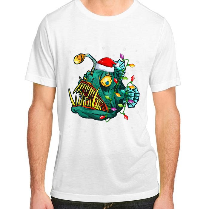 LightUp Reindeer Hat for Anglerfish Christmas Festivities Adult ChromaSoft Performance T-Shirt