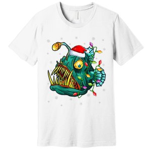 LightUp Reindeer Hat for Anglerfish Christmas Festivities Premium T-Shirt