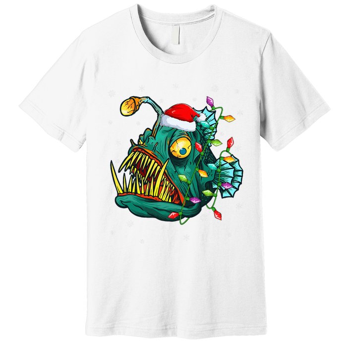 LightUp Reindeer Hat for Anglerfish Christmas Festivities Premium T-Shirt