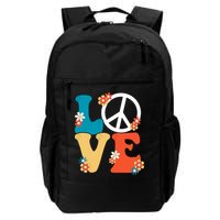 Love Retro Hippie Floral Peace Sign Backpack