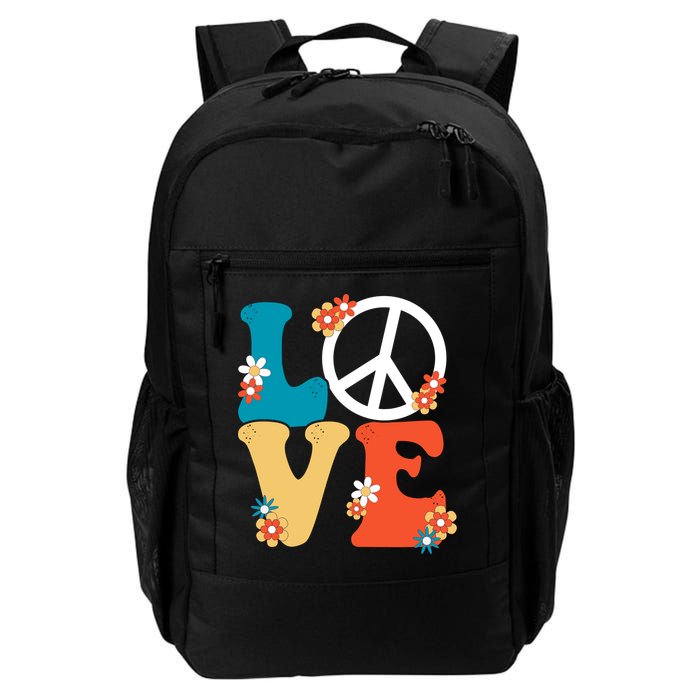 Love Retro Hippie Floral Peace Sign Backpack