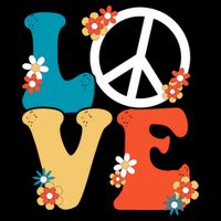 Love Retro Hippie Floral Peace Sign Backpack