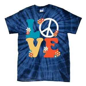 Love Retro Hippie Floral Peace Sign Tie-Dye T-Shirt