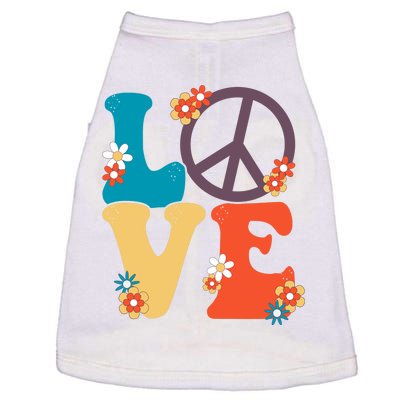 Love Retro Hippie Floral Peace Sign Doggie Tank