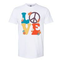 Love Retro Hippie Floral Peace Sign Softstyle CVC T-Shirt