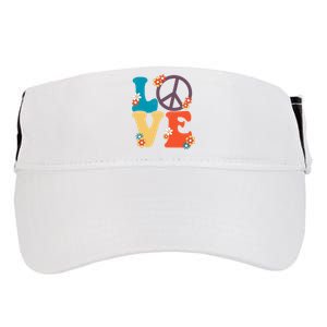 Love Retro Hippie Floral Peace Sign Adult Drive Performance Visor