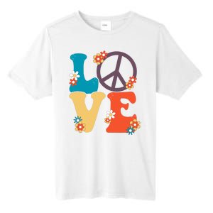 Love Retro Hippie Floral Peace Sign Tall Fusion ChromaSoft Performance T-Shirt