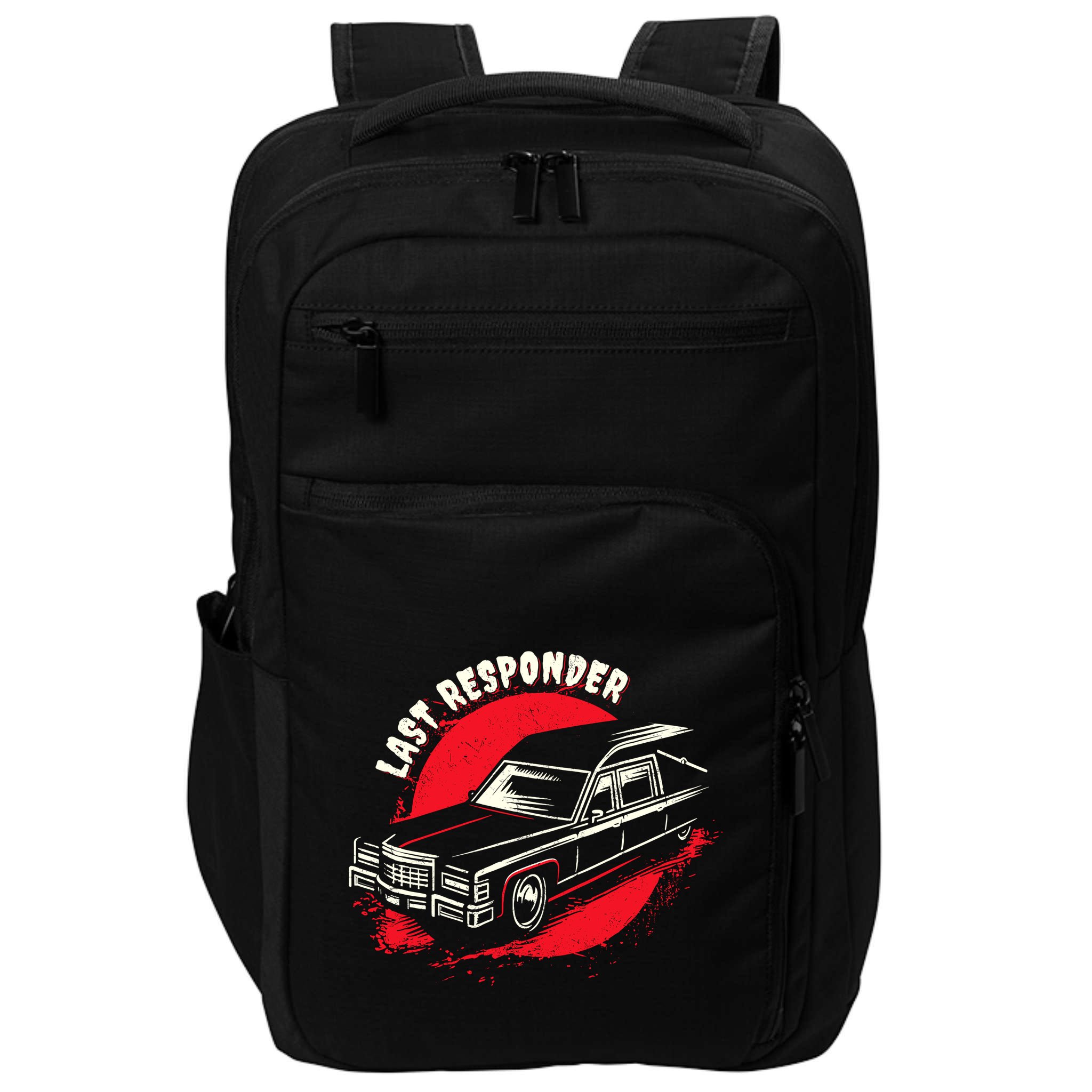 Last Responder Hearse Death Funny Dark Humor Morbid Alt Goth Impact Tech Backpack