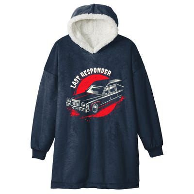 Last Responder Hearse Death Funny Dark Humor Morbid Alt Goth Hooded Wearable Blanket