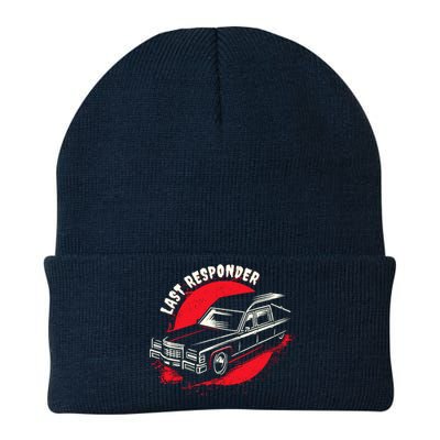 Last Responder Hearse Death Funny Dark Humor Morbid Alt Goth Knit Cap Winter Beanie