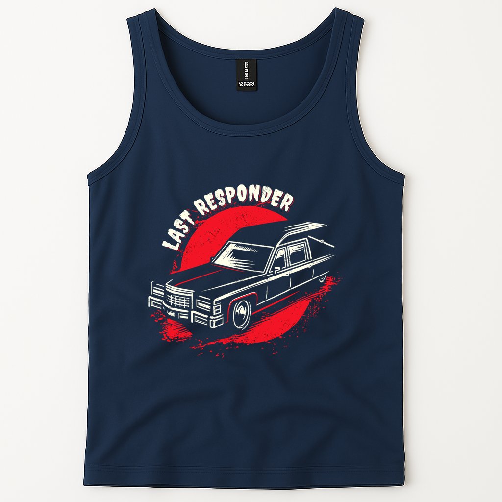 Last Responder Hearse Death Funny Dark Humor Morbid Alt Goth Tank Top