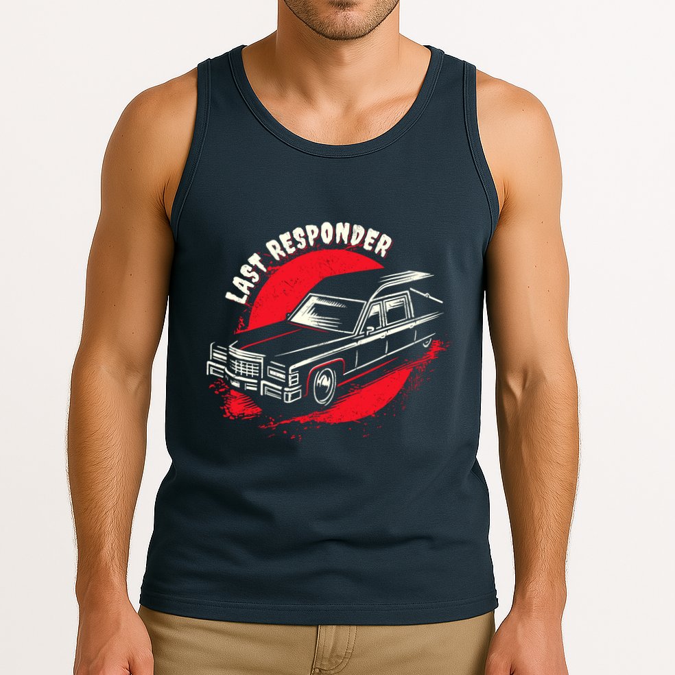Last Responder Hearse Death Funny Dark Humor Morbid Alt Goth Tank Top