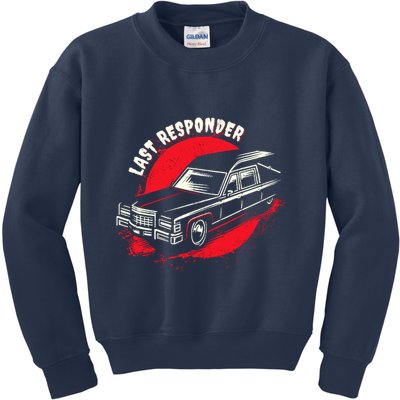 Last Responder Hearse Death Funny Dark Humor Morbid Alt Goth Kids Sweatshirt
