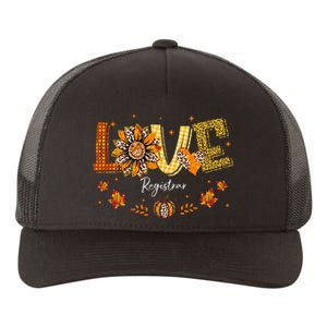 Love Registrar Happy Fall Thanksgiving Yupoong Adult 5-Panel Trucker Hat