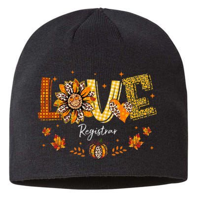 Love Registrar Happy Fall Thanksgiving Sustainable Beanie