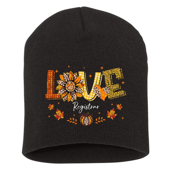 Love Registrar Happy Fall Thanksgiving Short Acrylic Beanie