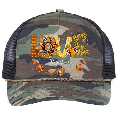 Love Registrar Happy Fall Thanksgiving Retro Rope Trucker Hat Cap