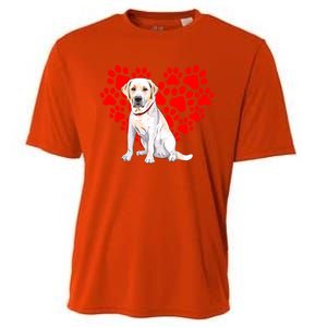 Labrador Retriever Heart Paw Valentines Day Dog Lover Gift Cooling Performance Crew T-Shirt