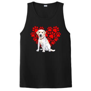 Labrador Retriever Heart Paw Valentines Day Dog Lover Gift PosiCharge Competitor Tank