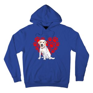 Labrador Retriever Heart Paw Valentines Day Dog Lover Gift Hoodie