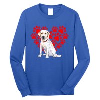 Labrador Retriever Heart Paw Valentines Day Dog Lover Gift Long Sleeve Shirt