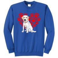 Labrador Retriever Heart Paw Valentines Day Dog Lover Gift Sweatshirt