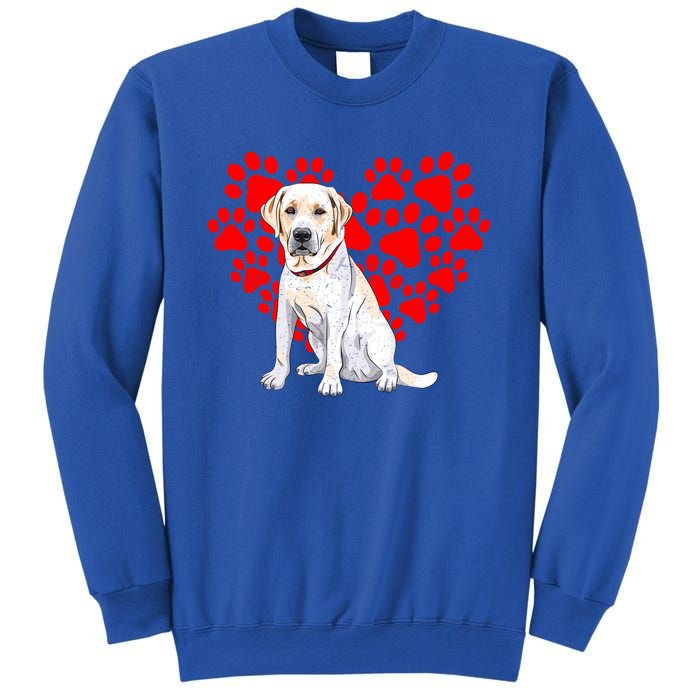 Labrador Retriever Heart Paw Valentines Day Dog Lover Gift Sweatshirt