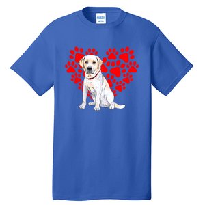 Labrador Retriever Heart Paw Valentines Day Dog Lover Gift Tall T-Shirt