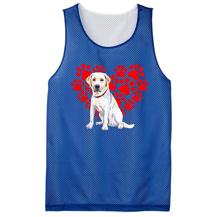 Labrador Retriever Heart Paw Valentines Day Dog Lover Gift Mesh Reversible Basketball Jersey Tank