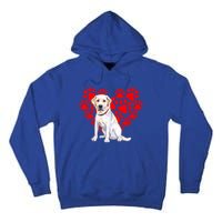 Labrador Retriever Heart Paw Valentines Day Dog Lover Gift Tall Hoodie