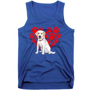 Labrador Retriever Heart Paw Valentines Day Dog Lover Gift Tank Top