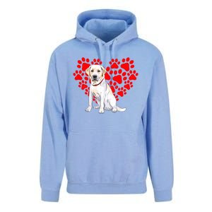 Labrador Retriever Heart Paw Valentines Day Dog Lover Gift Unisex Surf Hoodie