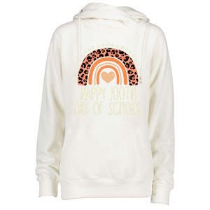 Leopard Rainbow Happy 100th Day School Cute 100 Days Teacher Great Gift Womens Funnel Neck Pullover Hood