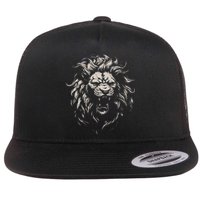 Lion Roar Head Art Face For Lovers Lions King African Animal Flat Bill Trucker Hat