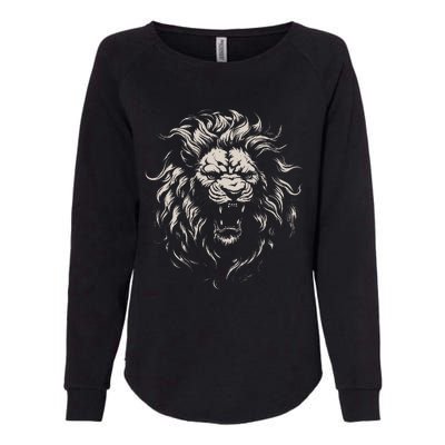 Lion Roar Head Art Face For Lovers Lions King African Animal Womens California Wash Sweatshirt