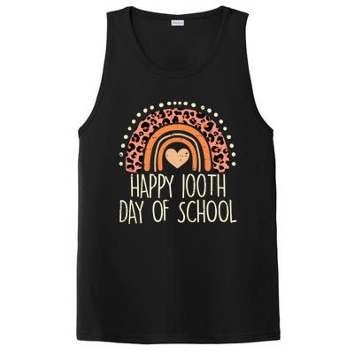 Leopard Rainbow Happy 100th Day School Cute 100 Days Teacher Gift PosiCharge Competitor Tank