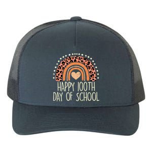 Leopard Rainbow Happy 100th Day School Cute 100 Days Teacher Gift Yupoong Adult 5-Panel Trucker Hat