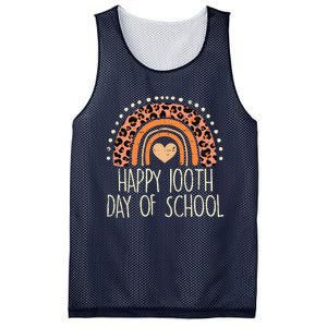 Leopard Rainbow Happy 100th Day School Cute 100 Days Teacher Mesh Reversible Basketball Jersey Tank