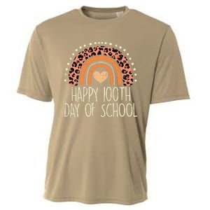 Leopard Rainbow Happy 100th Day School Cute 100 Days Teacher Cooling Performance Crew T-Shirt