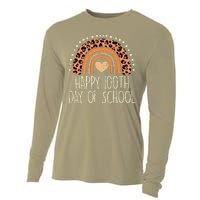 Leopard Rainbow Happy 100th Day School Cute 100 Days Teacher Cooling Performance Long Sleeve Crew