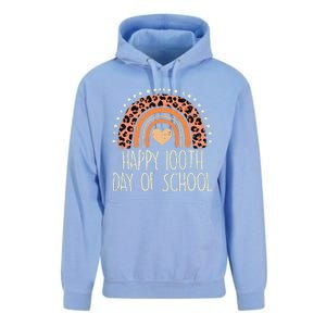 Leopard Rainbow Happy 100th Day School Cute 100 Days Teacher Unisex Surf Hoodie