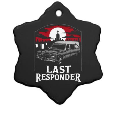 Last Responder Hearse Funny Dark Humor Morbid Death Alt Goth Ceramic Star Ornament