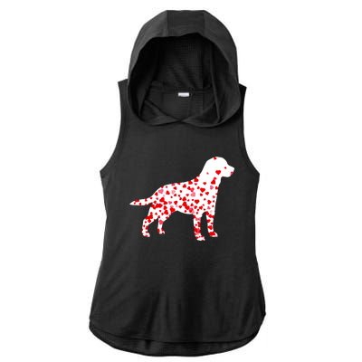 Labrador Retriever Heart Dog Valentine's Day Gift Ladies PosiCharge Tri-Blend Wicking Draft Hoodie Tank