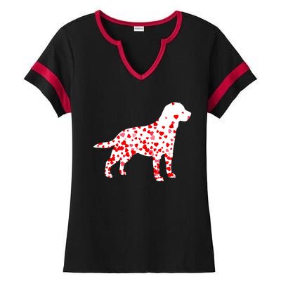 Labrador Retriever Heart Dog Valentine's Day Gift Ladies Halftime Notch Neck Tee