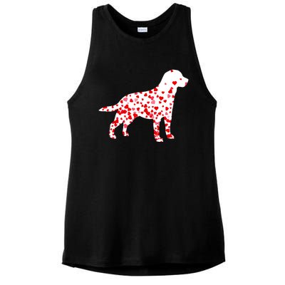 Labrador Retriever Heart Dog Valentine's Day Gift Ladies PosiCharge Tri-Blend Wicking Tank