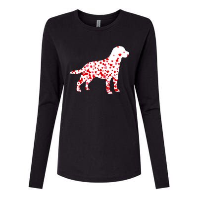 Labrador Retriever Heart Dog Valentine's Day Gift Womens Cotton Relaxed Long Sleeve T-Shirt