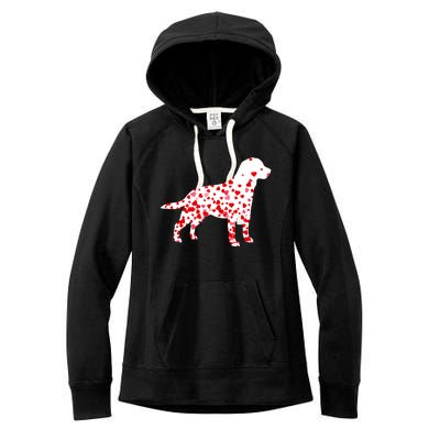 Labrador Retriever Heart Dog Valentine's Day Gift Women's Fleece Hoodie