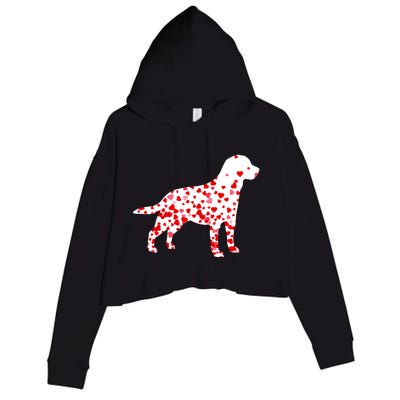 Labrador Retriever Heart Dog Valentine's Day Gift Crop Fleece Hoodie