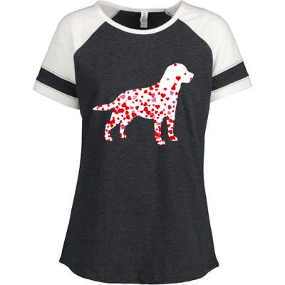 Labrador Retriever Heart Dog Valentine's Day Gift Enza Ladies Jersey Colorblock Tee