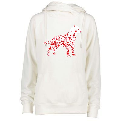 Labrador Retriever Heart Dog Valentine's Day Gift Womens Funnel Neck Pullover Hood